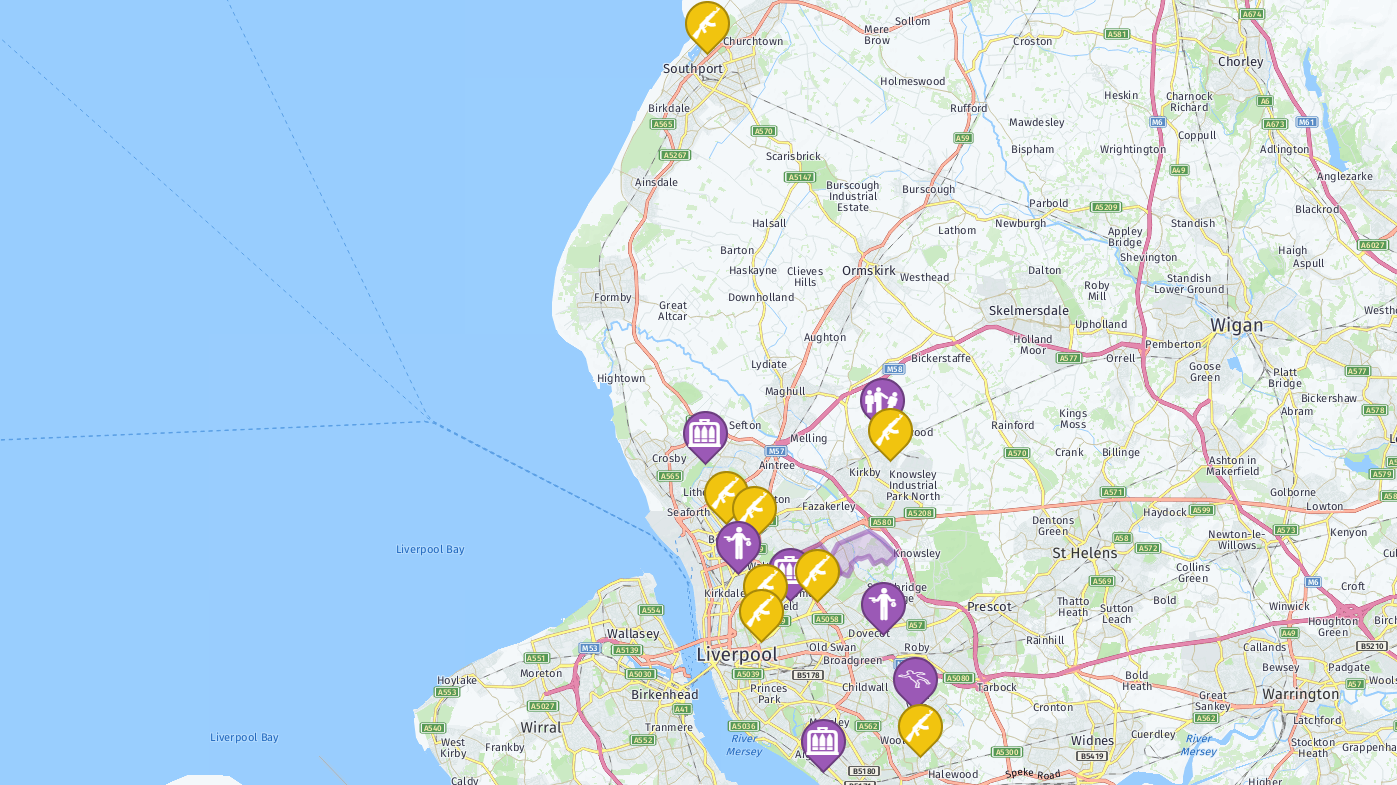 Image depicting significant crime related incidents across Merseyside